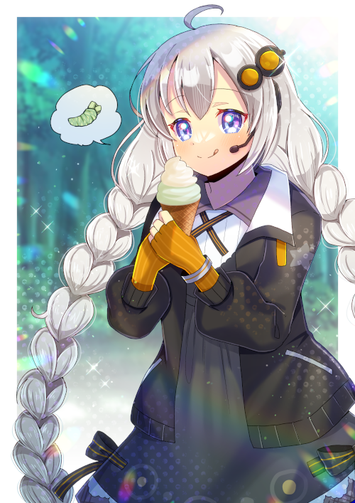 結月ゆかり 「今日って #アイスの日 なんですね! アイス大好きだからついついいっぱい食べちゃ」|ヒヨヨ@skeb募集中のイラスト