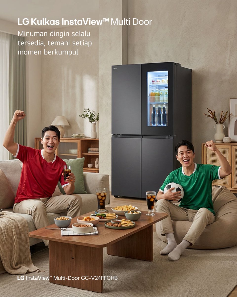 LG Kulkas InstaView™️ Multi Door menghadirkan kemudahan melihat isi kulkas hanya dengan dua ketukan pada panel pintu. Knock, knock!

Tanpa perlu membuka pintu, suhu di dalam kulkas tetap terjaga sehingga minuman dingin bertahan lebih lama. Didukung kapasitas yang luas dan sistem
