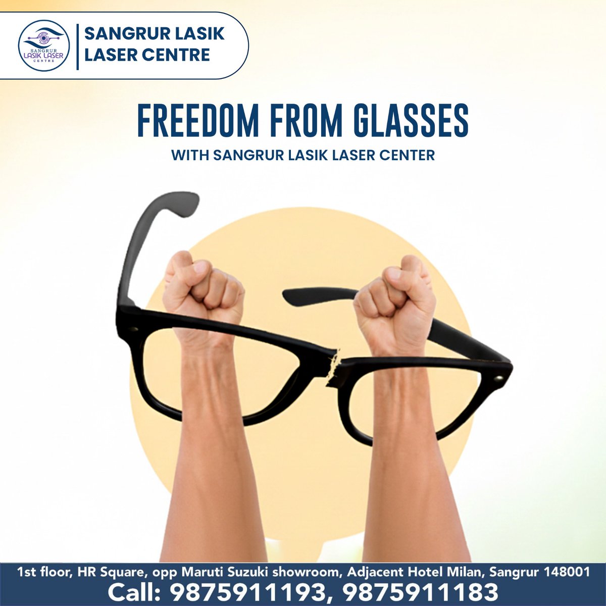 Sangrurlasik's tweet image. Say goodbye to glasses and hello to clear, confident vision 👁️✨
Experience safe, advanced LASIK at Sangrur LASIK Laser Centre and enjoy life without specs or lenses. Clear vision, expert care, real freedom.

#FreedomFromGlasses #LASIK #ClearVision #SangrurLASIK #NoMoreSpecs