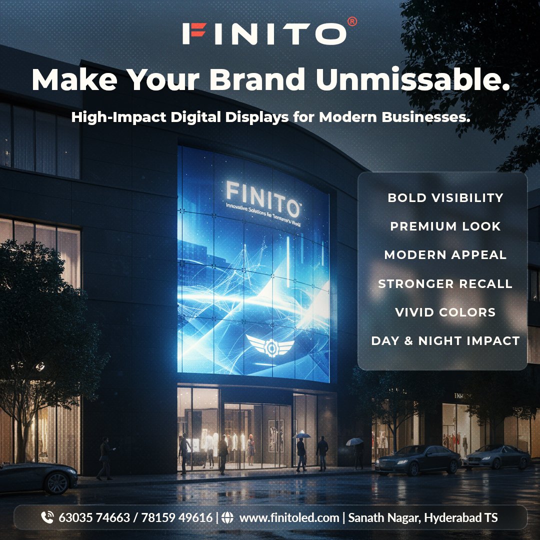 finito_led's tweet photo. Turning spaces into statements with high-impact LED displays.
Bright. Bold. Unmissable.
#LEDDisplay #DigitalSignage #Branding #Advertising #LEDAdvertising
#SmartDisplays #BusinessBranding #VisualMarketing #OutOfHome
#RetailBranding #MallAdvertising #TechForBusiness #FinitoLED https://t.co/ltRaYnDN36