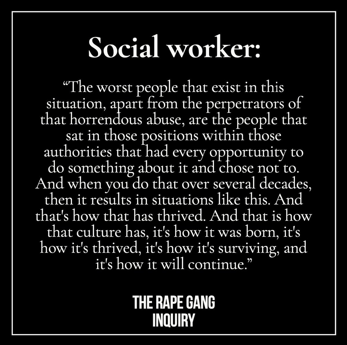 rapeganginquiry's tweet image. Testimony to our inquiry from a whistleblower.