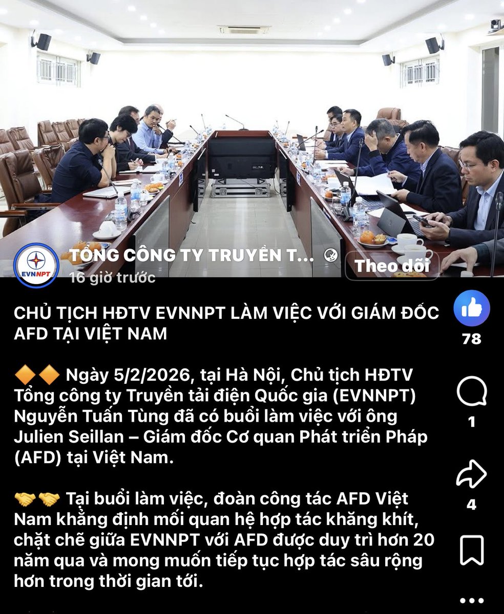 Meeting with the President of Board of Directors of EVNNPT. A historical partner for more than 20 years !
npt.com.vn/d6/vi-VN/news/…