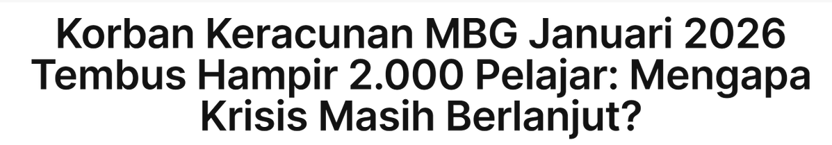 dosenkesmas's tweet image. 𝐑𝐞𝐤𝐚𝐩 𝐊𝐚𝐬𝐮𝐬 𝐊𝐞𝐫𝐚𝐜𝐮𝐧𝐚𝐧 𝐌𝐁𝐆 𝐓𝐚𝐡𝐮𝐧 𝟐𝟎𝟐𝟔

𝐉𝐀𝐍𝐔𝐀𝐑𝐈
Jambi
- 30 Januari, Muaro Jambi: 145 kasus

Jawa Barat
- 27 Januari, Cianjur: 273 kasus
- 28 Januari, Sukabumi: 31 kasus

Jawa Tengah
- 8 Januari, Semarang: 75 Kasus
- 9 Januari, Grobogan: 803…