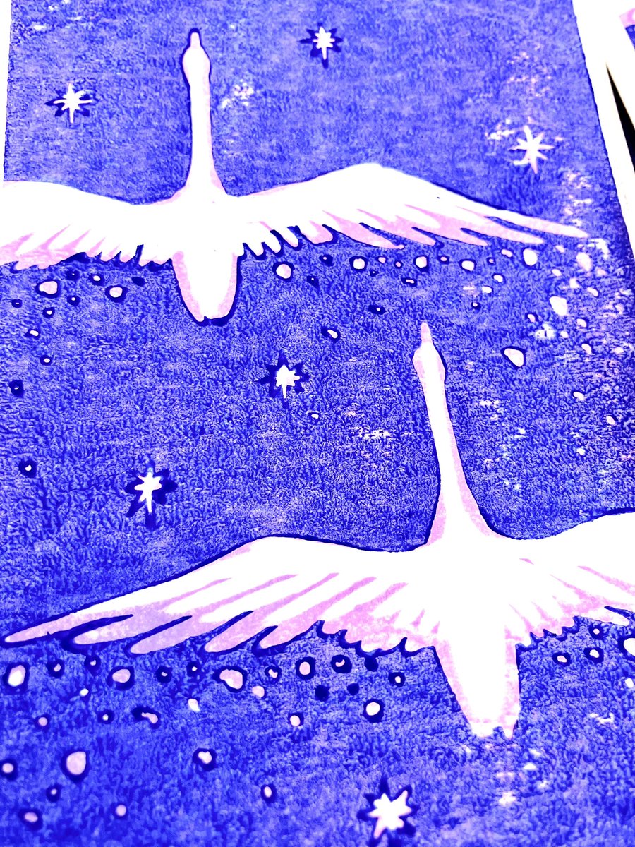 筆やペンでは出せない木版画ならではの表現が好き