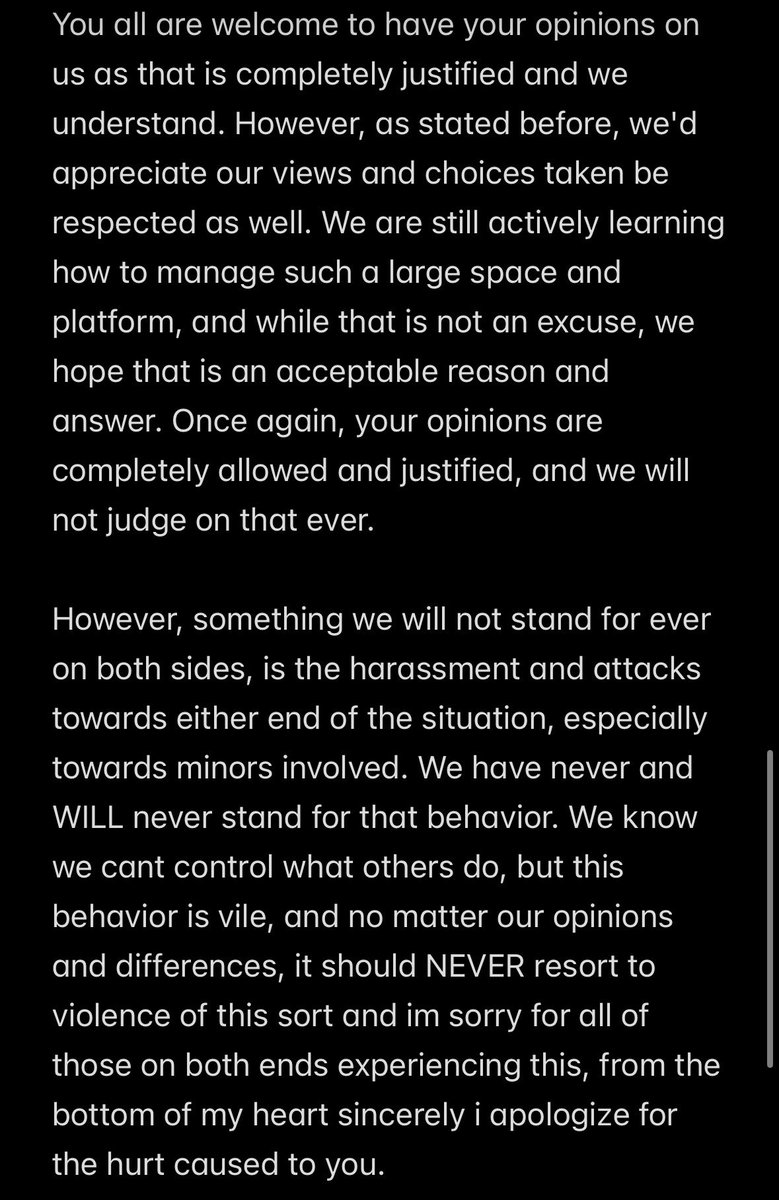 teicordOFFCIAL's tweet photo. Hello, we're making one final statement since theres still word going 'round, then we are going to stop speaking on it permanently. 

We suggest to everyone, no matter your stance, to do the same- though we cannot force. 
Thank you.
- 🦇 (sunny , co-owner) https://t.co/Jm8cn9WQmu