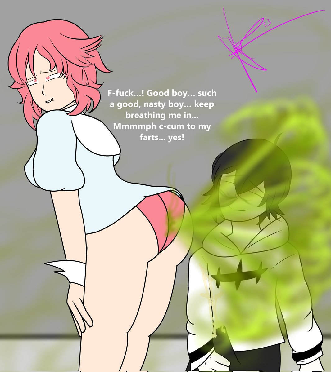 KyleCrimnson69's tweet photo. @DudeOh593881 oc sniffing some Nonon farts 😚😚😚

#fartfetish #killlakill #nonon #oc #fartart #digitalart #girlfart https://t.co/gtSHXE2rnp