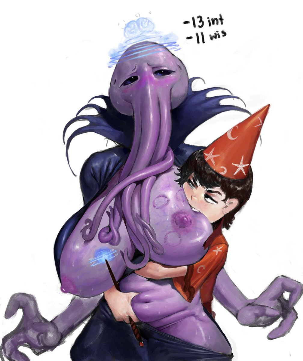 A personal piece! Insecure illithid bullied by a mage apprentice!