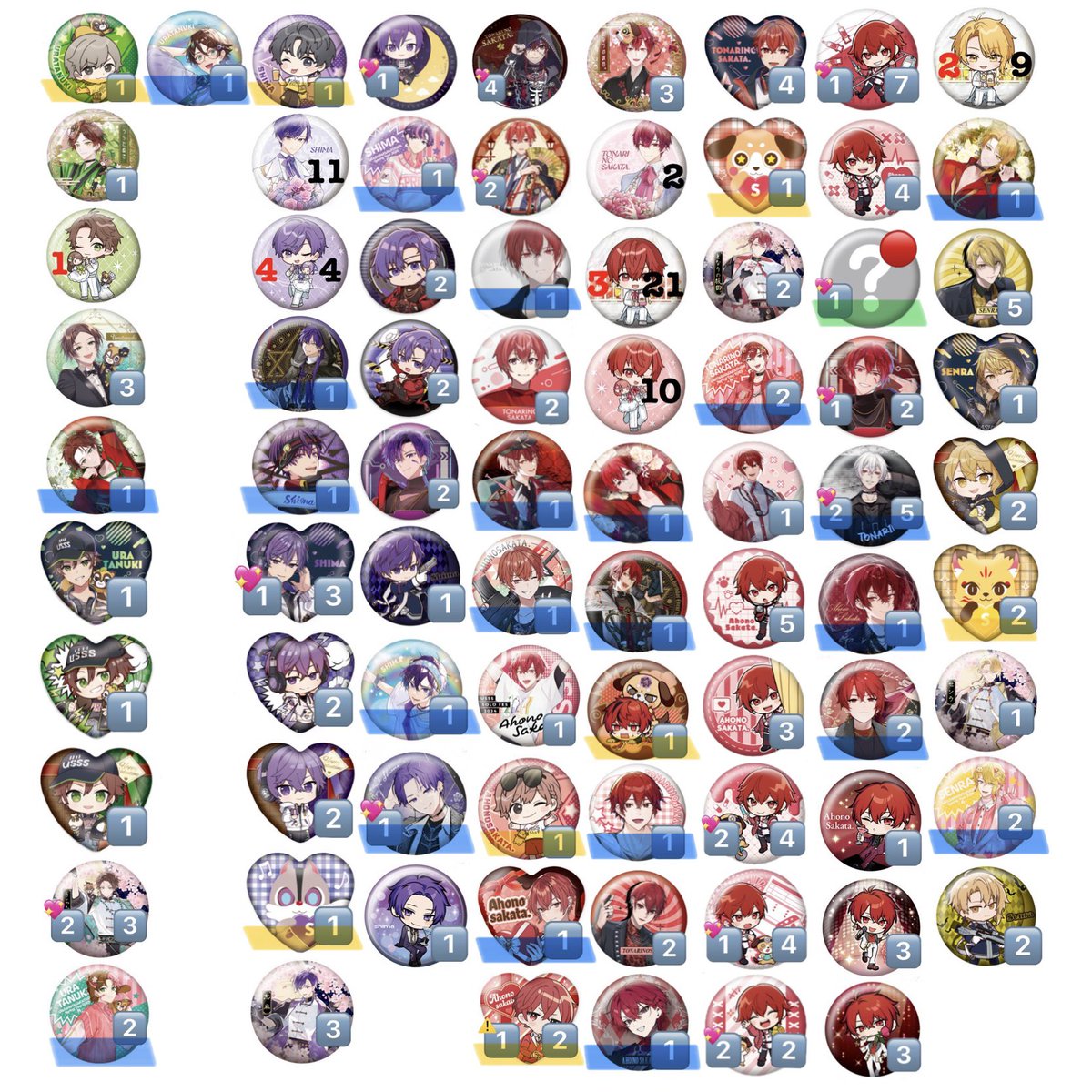 浦島坂田船 缶バ 缶バッジ 春ツアー 夏ツアー ハロパ しまさか さ