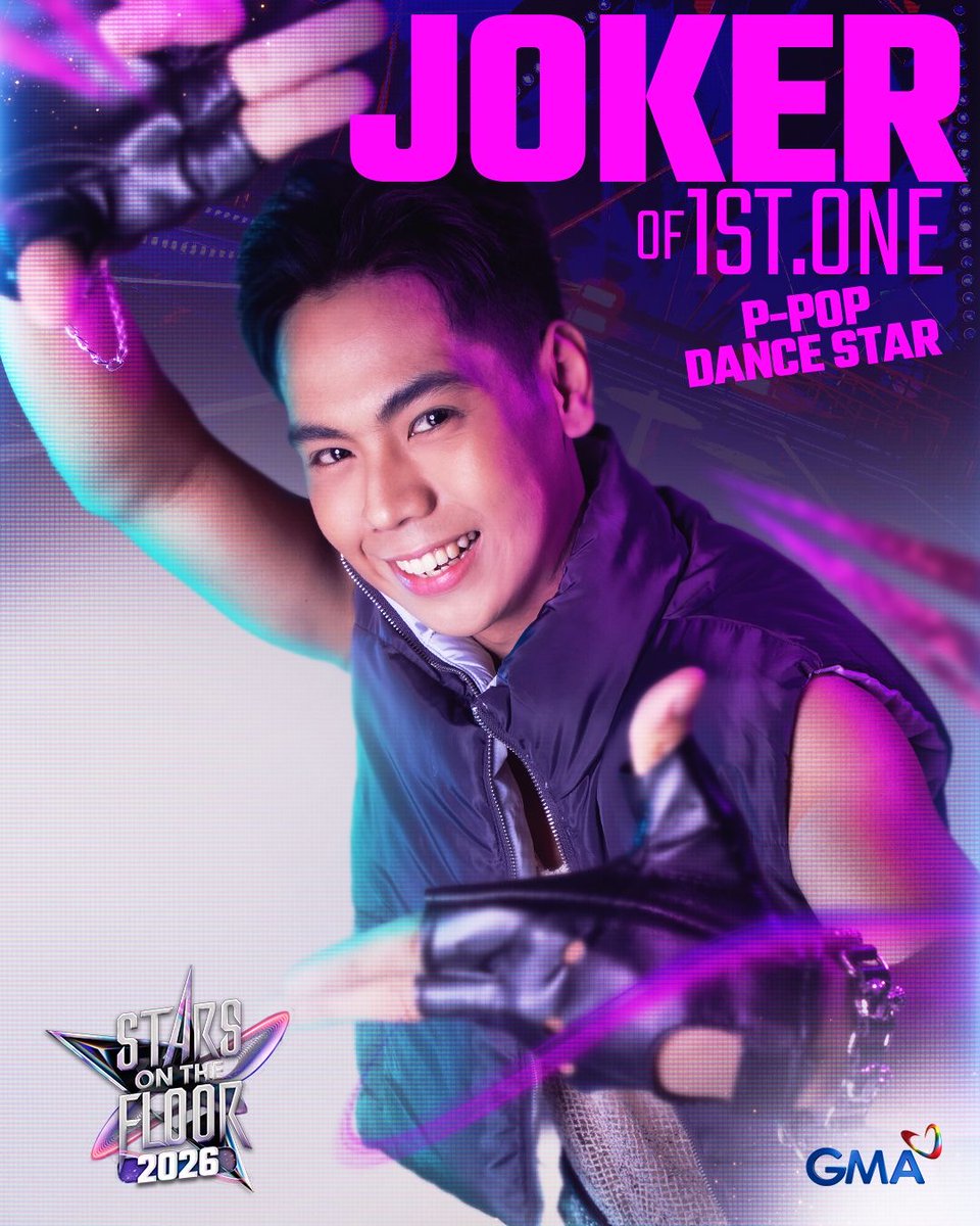 𝗝𝗢𝗞𝗘𝗥 𝗢𝗙 𝟭𝗦𝗧.𝗢𝗡𝗘 🔥

Joker is 1st.One's emotional core, delivering movements with heart and control. He doesn’t just perform, 𝗵𝗲 𝗺𝗮𝗸𝗲𝘀 𝘆𝗼𝘂 𝗳𝗲𝗲𝗹 𝘁𝗵𝗲 𝘀𝗼𝗻𝗴!

Catch him on #StarsOnTheFloor 2026, this February 15, 7:15 PM on GMA! 🌟