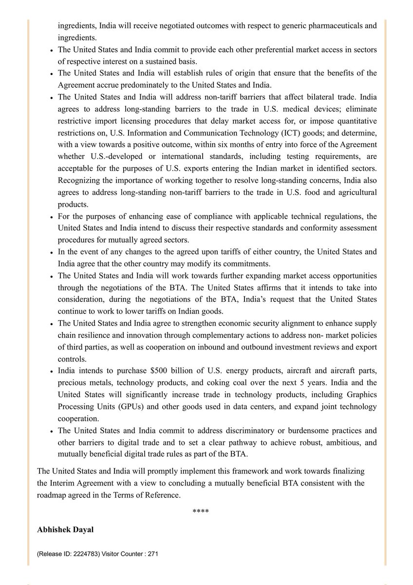 IACCPresident's tweet photo. IACC welcomes India–US Joint Statement on Interim Trade Agreement framework, a step towards deeper economic integration, improved market access, resilient supply chains &amp; stronger cooperation in strategic sectors.
@narendramodi @realDonaldTrump @PiyushGoyal @dgftindia @DoC_GoI https://t.co/2pGHvEP1Tw