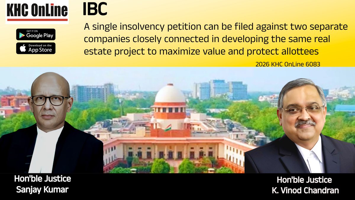 khconline1's tweet photo. #IBC #GroupInsolvency #RealEstateLaw #HomebuyersProtection #SubstantiveConsolidation #InsolvencyProceedings #NCLT #ValueMaximization #LegalPrecedent #AllotteeRights https://t.co/zflrF2VUcn