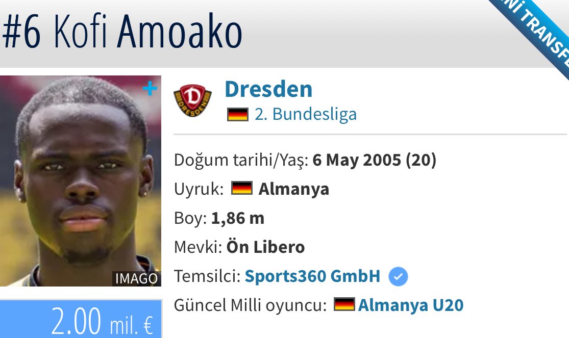 KrmYgt_7's tweet photo. Kofi Amoako |

Genç, boyu 186, fizikli, ön libero.

Ayrıca Almanya U21 de forma giyiyor.

Transfer döneminde Lecce’nin ilgisi olmuş ancak alamamış.

Özellikle Beşiktaş ve Trabzonspor düşünebilir. U21 Kuralına da uyuyor. https://t.co/VRNRnD0LSl