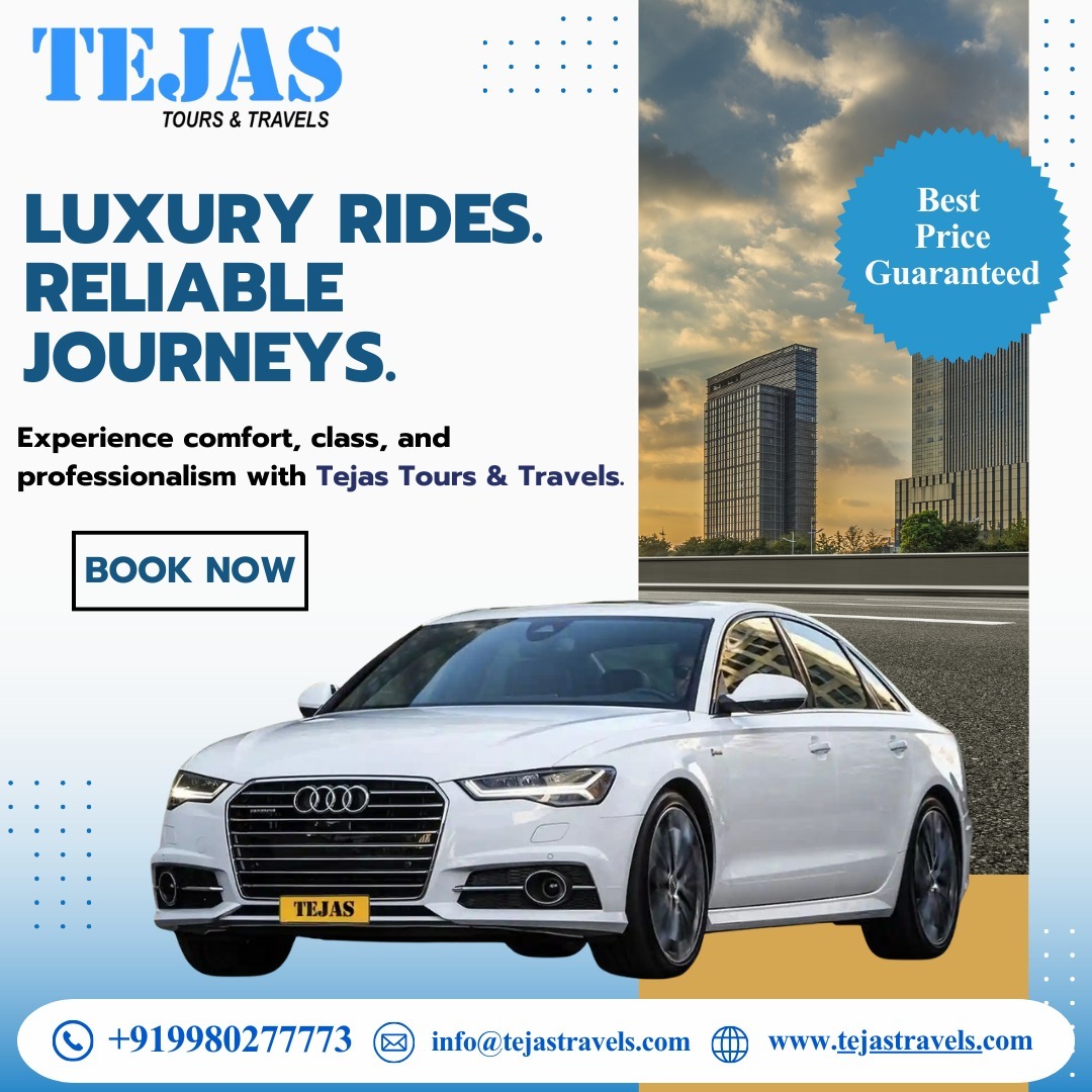 Tejas_Travels's tweet photo. Travel in comfort  with Tejas Tours &amp; Travels. From airport transfers to corporate and outstation travel, we deliver premium service with professional drivers.
📞 Book Now: +91 9980277773
🌐 https://t.co/KmIDgFOdPn
https://t.co/Dx58Tsgb8V
#TejasToursAndTravels 
#LuxuryTravel https://t.co/g9D6qbjBvP