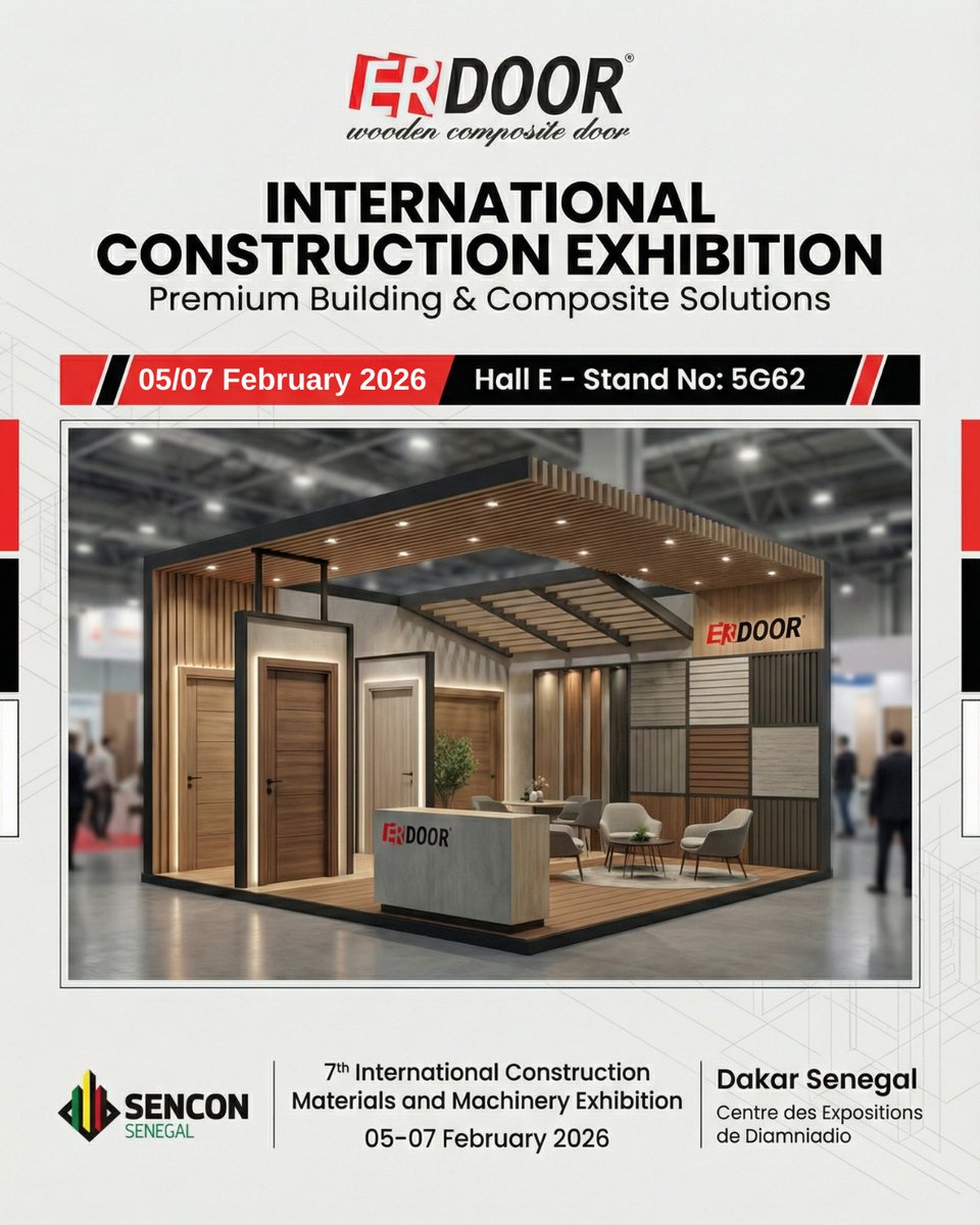 Come and visit us at the International Construction Exhibition!

📍 Centre des Expositions de Diamniadio
📍 Dakar / Senegal

🗓 5–7 February 2026
🏛 Hall E
📌 Stand No: 5G62

hashtag#InternationalConstructionExhibition
hashtag#Erdoor hashtag#ErgunbasGroup