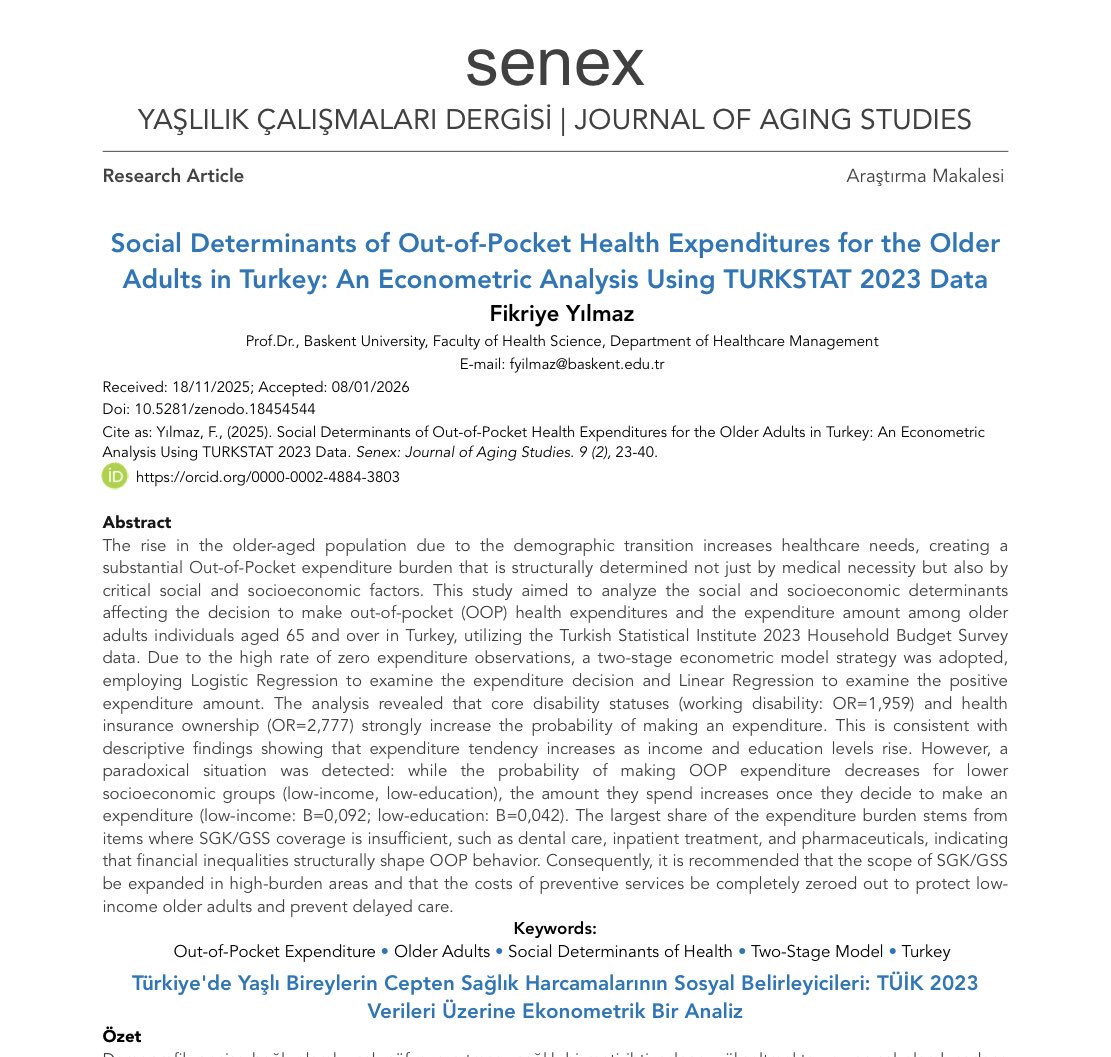 Senex: Journal of Aging Studies tweet media