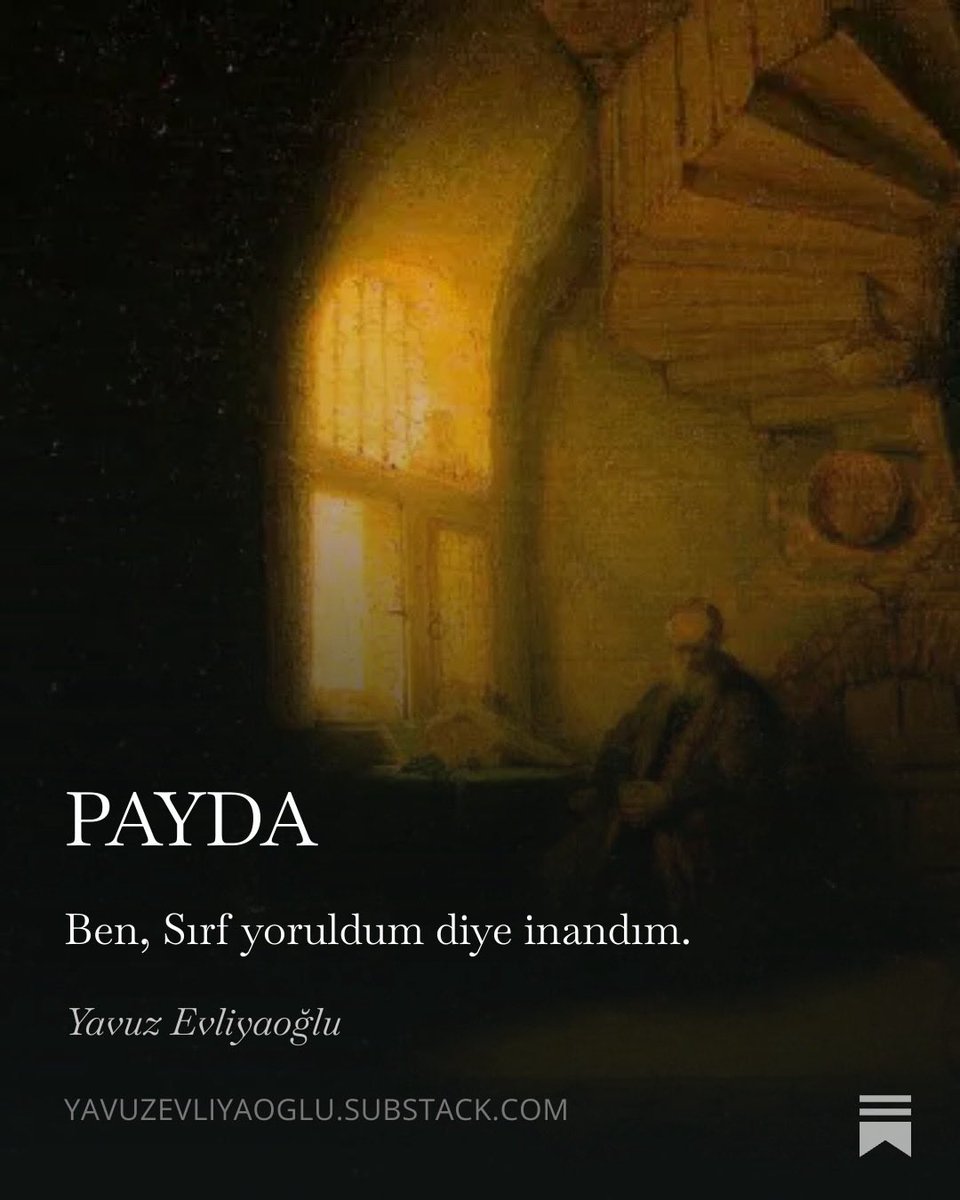 Elimde kalan yalnızca inancım.

Dağılıp giderken fikirler –
bütünleşemeden daha
Yurtsuz bilgiler harmanında
güvenli tek alan:
inancım.

İnancımla barıştım.
Anne şefkatiyle sarıp
Baba gibi kabullendim;
hakikâtin kıskanç kardeşi inancımı.
Ne sordum ne de anladım.
Kayırmadım birini