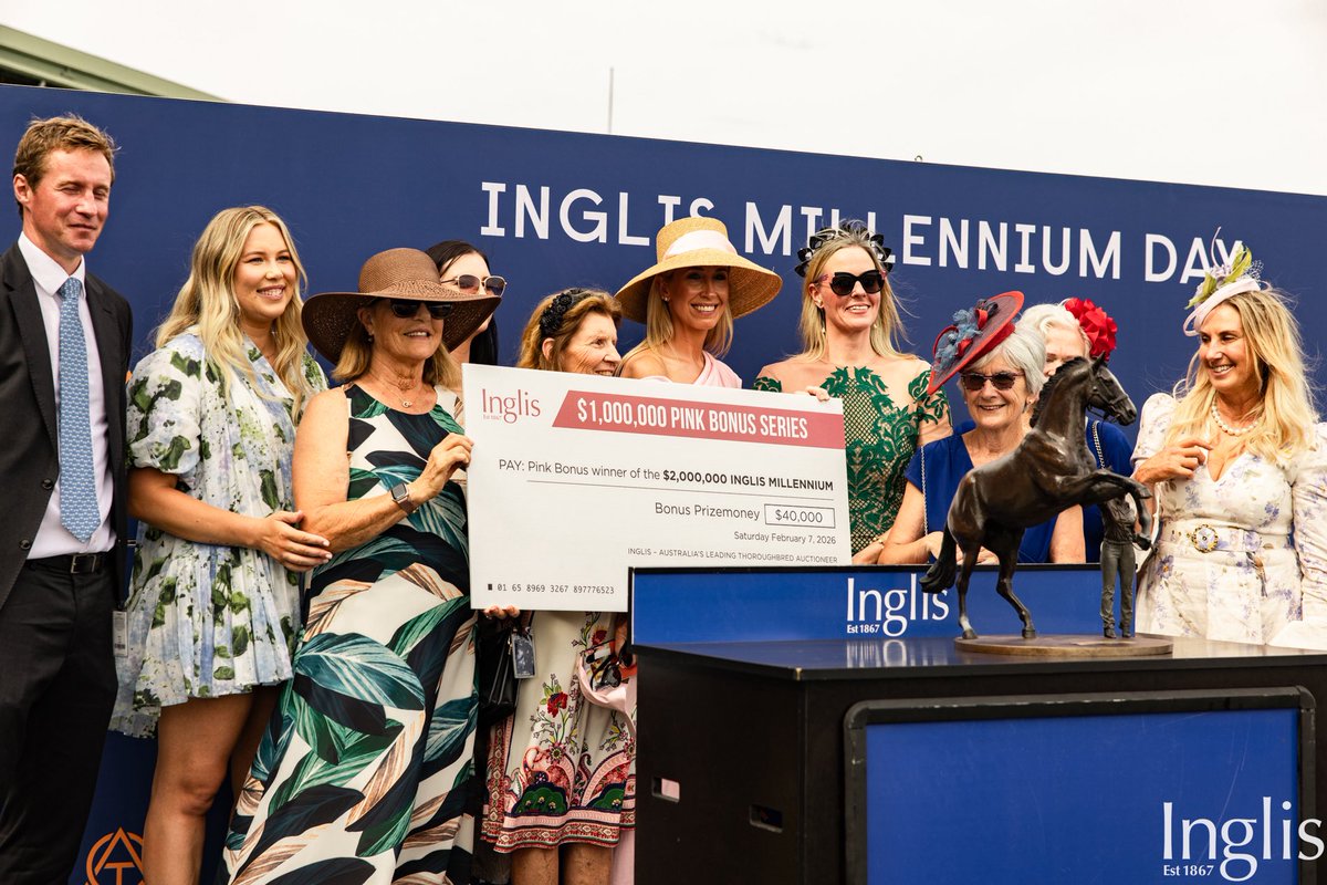 inglis_sales's tweet photo. Congratulations to connections of @BBakerRacing-trained PROFITABELLE (Profiteer), who won their share of today’s $400k Inglis Pink Bonus, despite finishing 12th in the $2m Inglis Millennium. You don’t need to finish 1st to be a winner in the Inglis Race Series! https://t.co/HoZlmEU9Lm