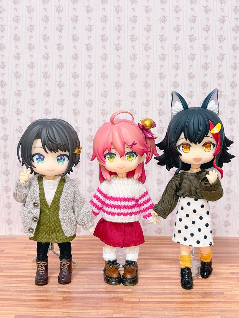 🌲🌸🚑〜✧︎◝︎(*´꒳`*)◜︎✧︎˖
この並びがしたかったんです！！
3人とも可愛い！！！！！

#ねんどろいどホロライ部
#ねんどろいどどーる