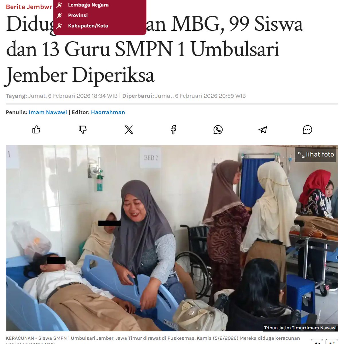 dosenkesmas's tweet image. 𝐑𝐞𝐤𝐚𝐩 𝐊𝐚𝐬𝐮𝐬 𝐊𝐞𝐫𝐚𝐜𝐮𝐧𝐚𝐧 𝐌𝐁𝐆 𝐓𝐚𝐡𝐮𝐧 𝟐𝟎𝟐𝟔

𝐉𝐀𝐍𝐔𝐀𝐑𝐈
Jambi
- 30 Januari, Muaro Jambi: 145 kasus

Jawa Barat
- 27 Januari, Cianjur: 273 kasus
- 28 Januari, Sukabumi: 31 kasus

Jawa Tengah
- 8 Januari, Semarang: 75 Kasus
- 9 Januari, Grobogan: 803…