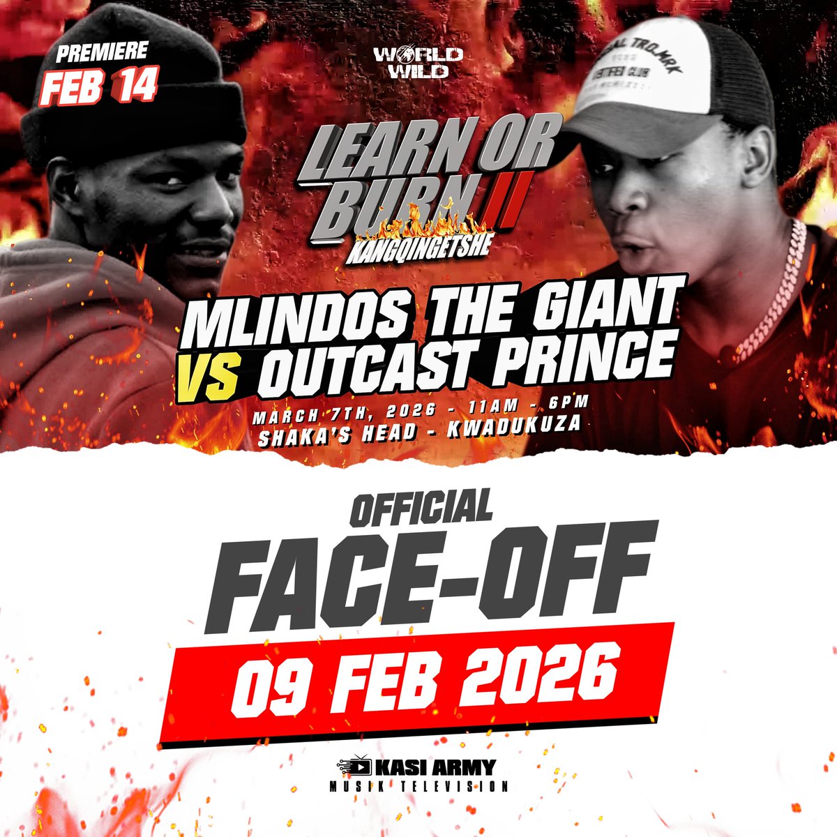 KasiArmySA's tweet photo. #WorldWildRapBattles Presents #LearnOrBurnII
OFFICIAL FACE-OFF (09 FEB)
PREMIERE/ #KAMTVSHOWS (FEB 14)

Tickets
https://t.co/6sZvYqmH0H https://t.co/4hNGSxyMof