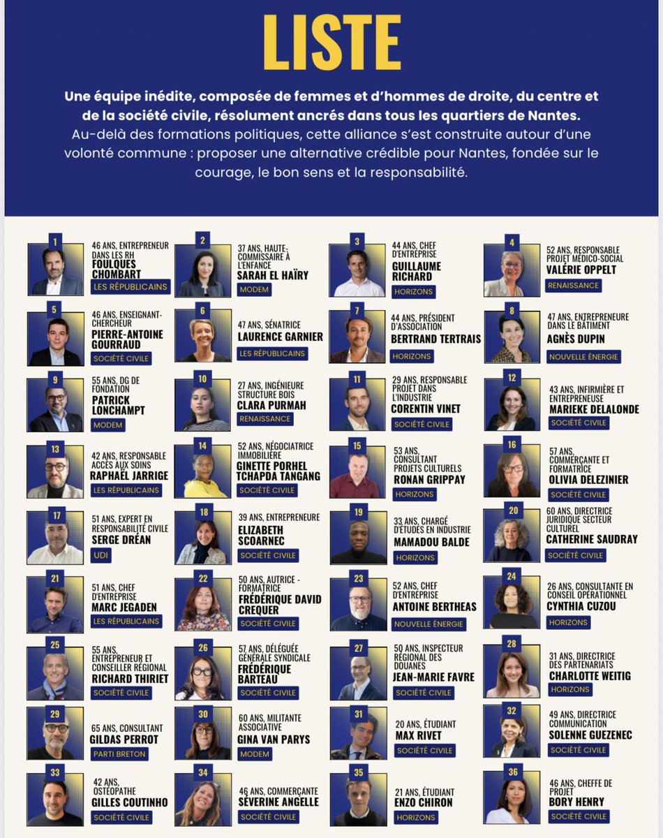 Engagés pour l’intérêt général, nous portons une vision ambitieuse pour notre ville, une liste ancrée dans la société civile et riche de sa diversité. 
Très heureuse d’être aux côtés de <a href="/Foulques44/">Foulques Chombart de Lauwe</a> <a href="/sarahelhairy/">Sarah EL HAÏRY</a> pour un nouveau souffle pour #Nantes #Municipales2026 #Chombart26