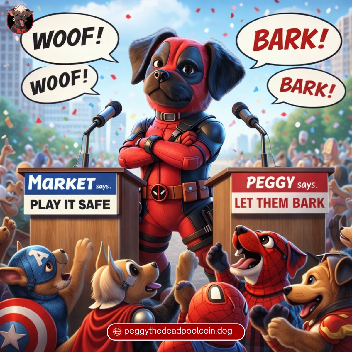 deadpoolpeggy's tweet photo. When the market says “play it safe,” leadership says “stay focused.”

Peggy chooses conviction over noise.

DeadPoolSwap link - https://t.co/s2Bd6jsKEs

Website - https://t.co/4CIIvFXwhI

White Paper - https://t.co/WCLtUVPhTe

Telegram Group - https://t.co/bnPXQEWhW8

Telegram Channel - https://t.co/hMUowKcH5N

Twitter (X) - https://t.co/RxA5xTyhMP

Instagram - https://t.co/NROw7pz2Oz

YouTube - https://t.co/mIhtHJJ2T6

Facebook Page - https://t.co/uqmvmoXQKw

DeadPoolSwap - https://t.co/s2Bd6jsKEs

@deadpoolpeggy

#peggy #PDPD #web3 #blockchain #decentralized #memecoins #deadpoolswap #metamask #peggythedeadpooldog #peggyarmy #presaleislive #cryptoswap #web3