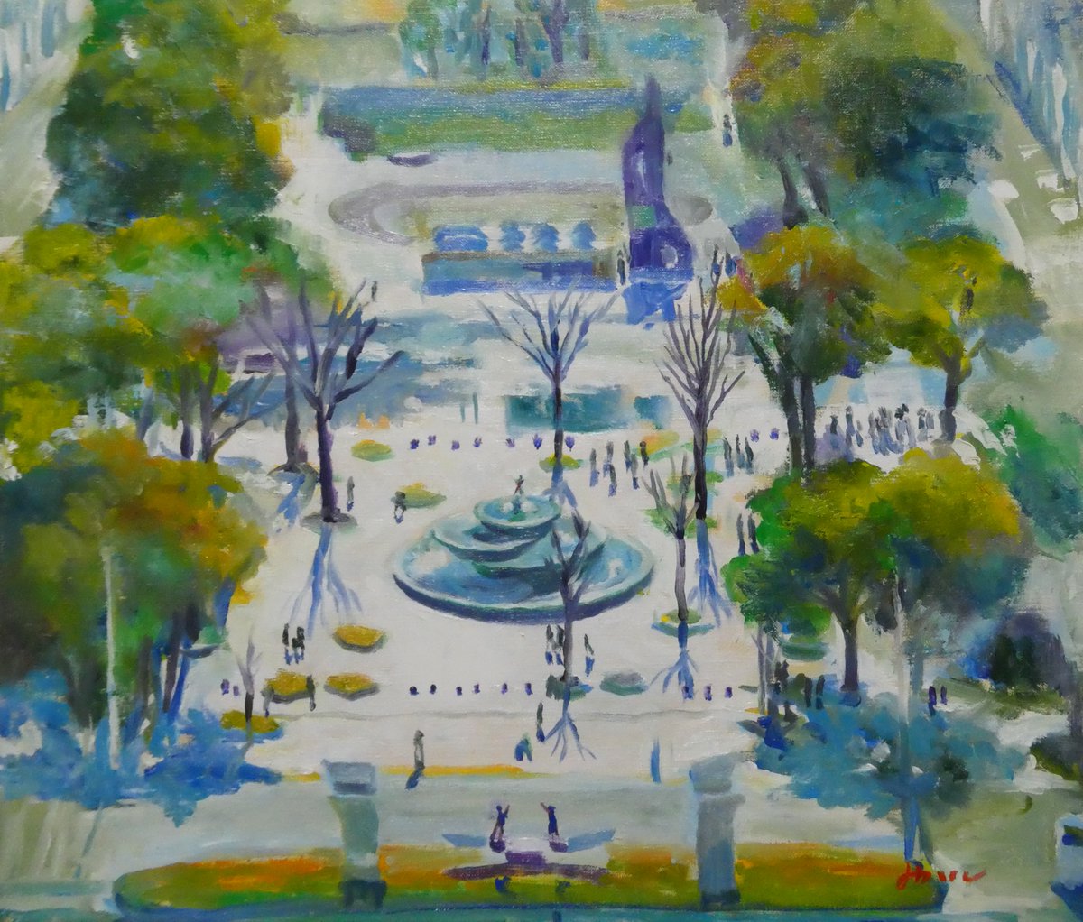 名古屋風景」 F10号キャンバスに油彩