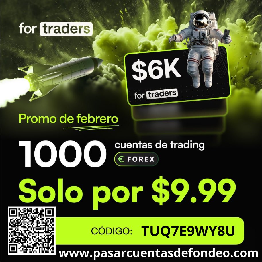 JaviSystem's tweet photo. 💛⚡️ FOR TRADERS (FOREX) vuelve a abrir una de esas ofertas ridículamente baratas que duran poco y desaparecen rápido: $6K One-Step por solo $9.99. No escalado, no vueltas, no fases infinitas. 🚀📉  Actívalo aquí 👉 https://t.co/RJC3jD7G8J

♦️♦️ Usa el código: TUQ7E9WY8U ♦️♦️ https://t.co/C7UnmqQ6y8