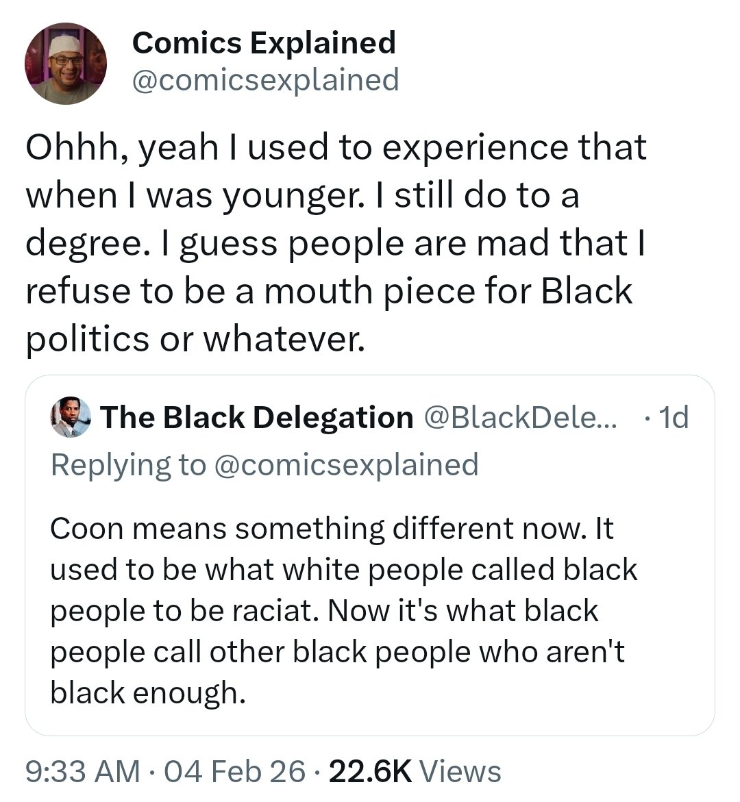 nerdyencounters's tweet photo. I just read through the @ComicsExplained bullshit:  1.  Buddy ass was wrong for  subtweeting Rob calling him a 🦝
2. However Rob IMMEDIATELY exposed himself as NOT in touch with ANY semblance of Blackness AT ALL. Even saying he "refuses to be a mouthpiece for Black politics" https://t.co/rrN7zXMFo9