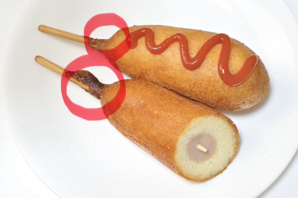 ワン！くまさんアメリカンドック エルマのOL日記第7巻表紙および第56話に出てきた「アメリカンドッグの