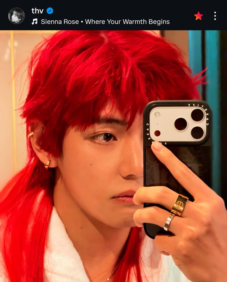 kimgayism's tweet image. red hair taehyung
