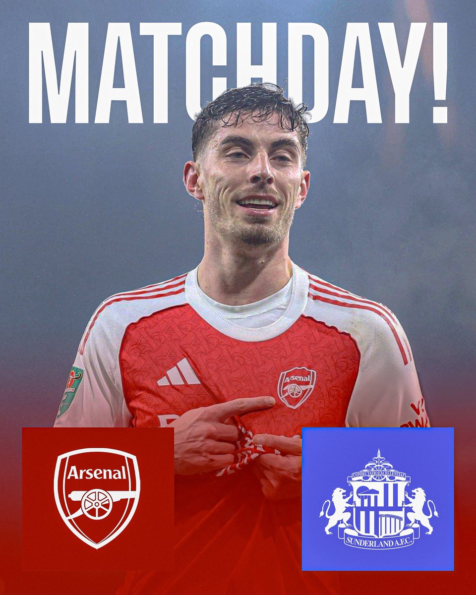 now_arsenaI's tweet image. It’s Matchday! And Arsenal are looking to go nine points clear at the top of the Premier League with a win over Sunderland this afternoon…

⚽️ Arsenal v Sunderland
🏟️ Emirates Stadium
⏰ 15:00 GMT kick-off
🏆 Premier League

It’s time to make a statement.

COYG!💪🏼
