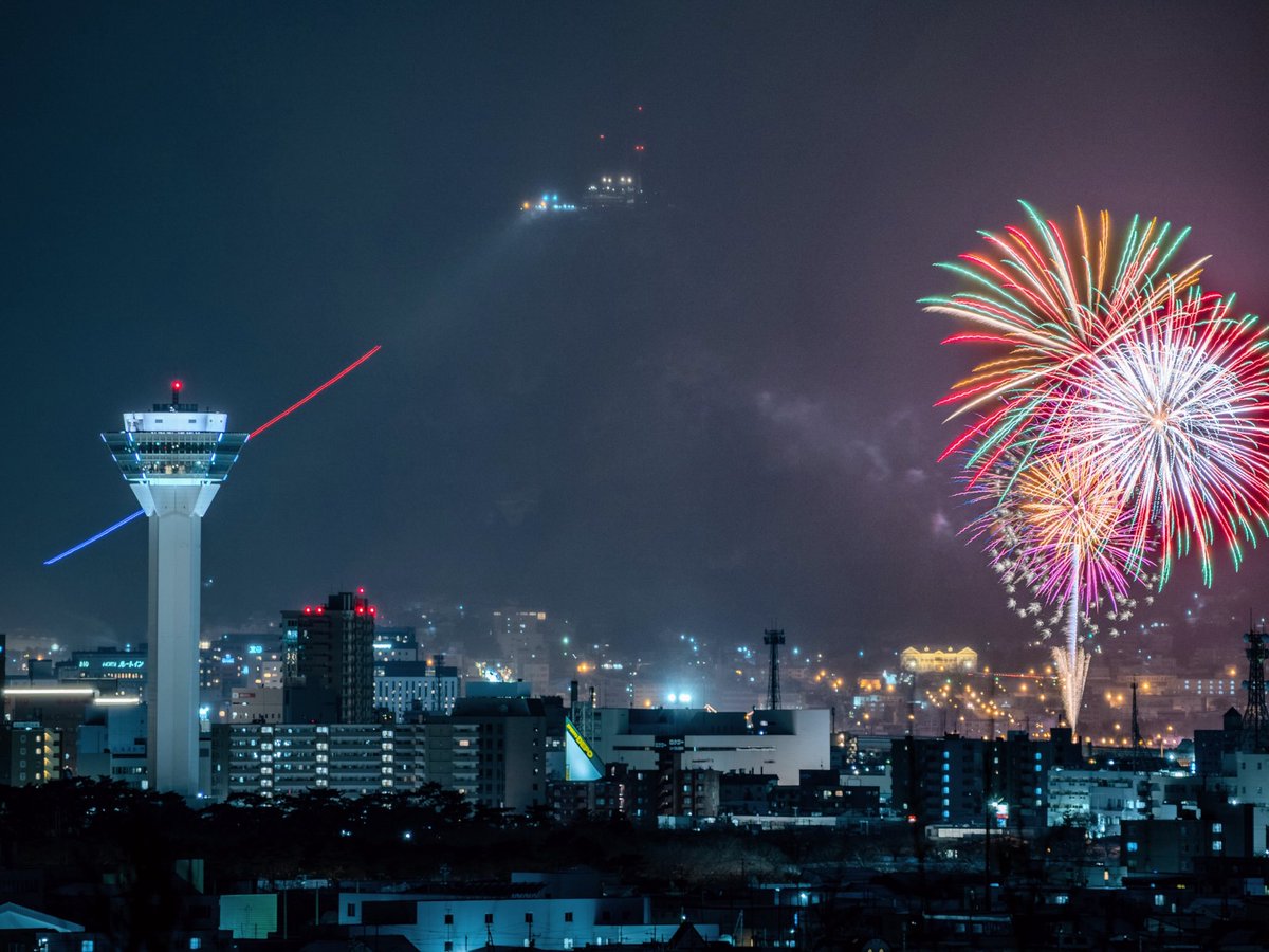 函館冬花火2026📸東山墓園より🙂
　#函館