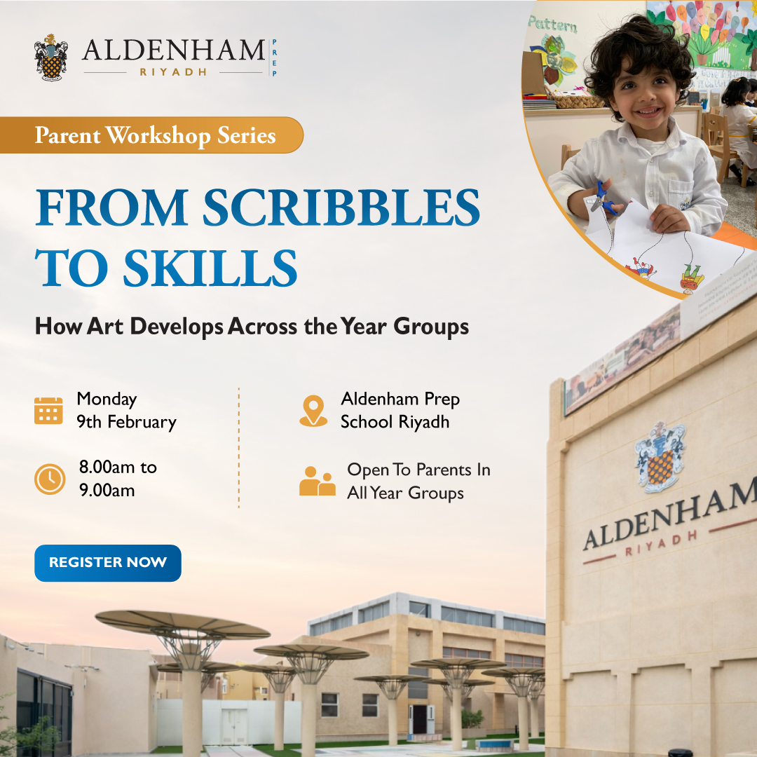 Parent Workshop | Exploring Art &amp; Design Across the Year Groups 🎨✂️

📅 Date: Monday 9th February 2026
⏰ Time: 8.00am
📍 Venue: Aldenham Prep School Riyadh

Register here: forms.office.com/r/6k6MGdzYUE

#ParentWorkshop #AldenhamPrepSchoolRiyadh #ArtAndDesign #CreativeLearning
