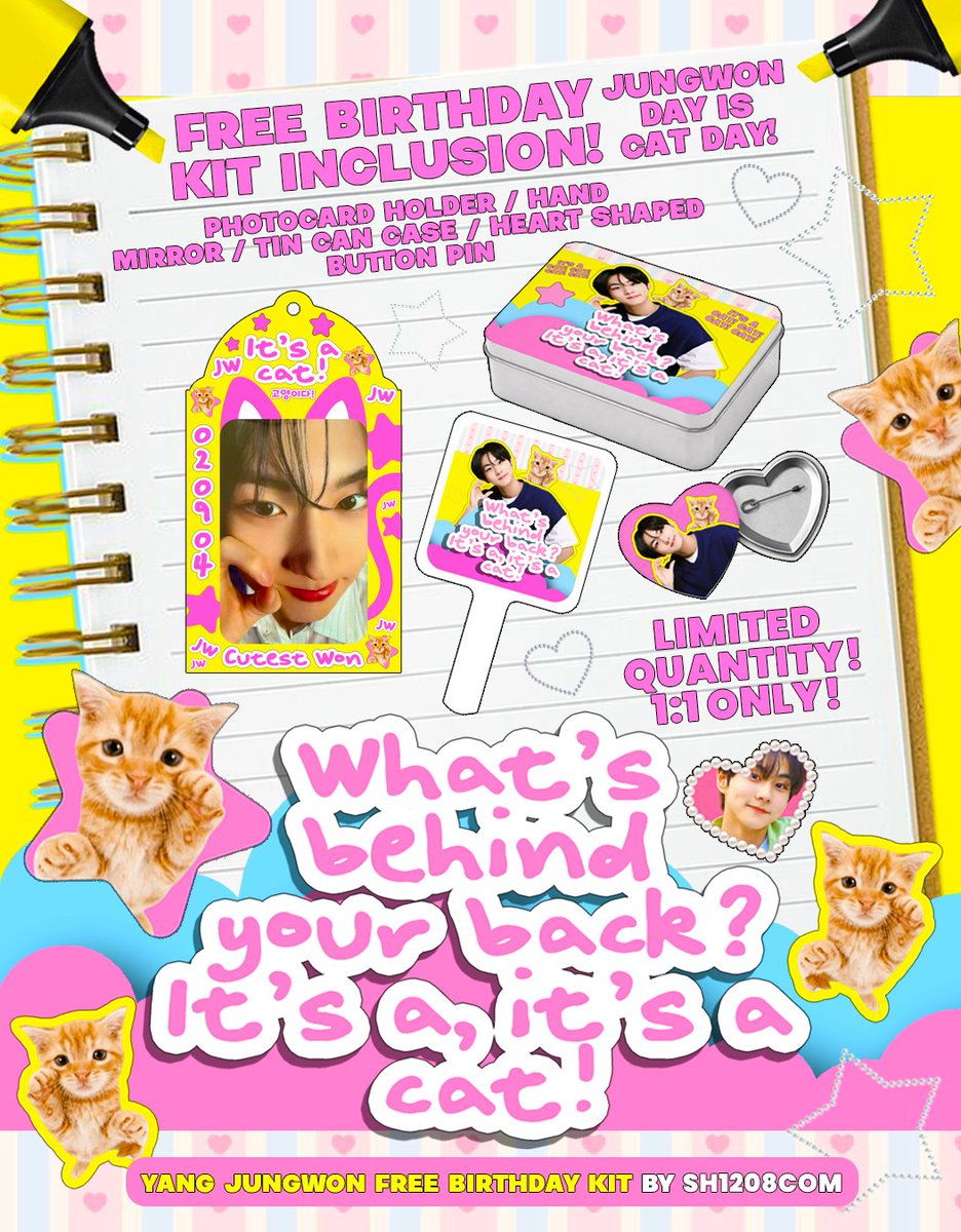 𝐖𝐡𝐚𝐭'𝐬 𝐛𝐞𝐡𝐢𝐧𝐝 𝐲𝐨𝐮𝐫 𝐛𝐚𝐜𝐤? 𝐈𝐭'𝐬 𝐚, 𝐢𝐭'𝐬 𝐚 𝐂𝐀𝐓! >⩊<
Feb-WONNIE is here and you don't want to miss this!

🎁 JUNGWON Free BDAY Kit by sh1208com ₍^. .^₎⟆
Limited quantity, 1:1, NOT FOR SALE

Form dropping on Feb 9, 7PM
See you! ( ⸝⸝´꒳`⸝⸝)