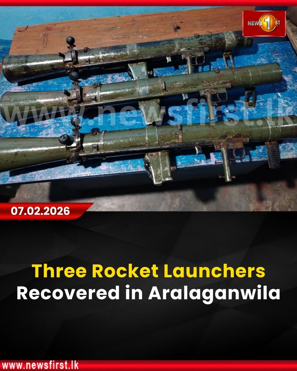 NewsfirstSL's tweet photo. Three Rocket Launchers Recovered in Aralaganwila
Details: https://t.co/Uhh7sXRWNF
#NewsFirst #News1st #NewsFirstEnglish #LKA #SriLanka #LatestNews #rocketlaunchers #STF https://t.co/re1EHZTWbV