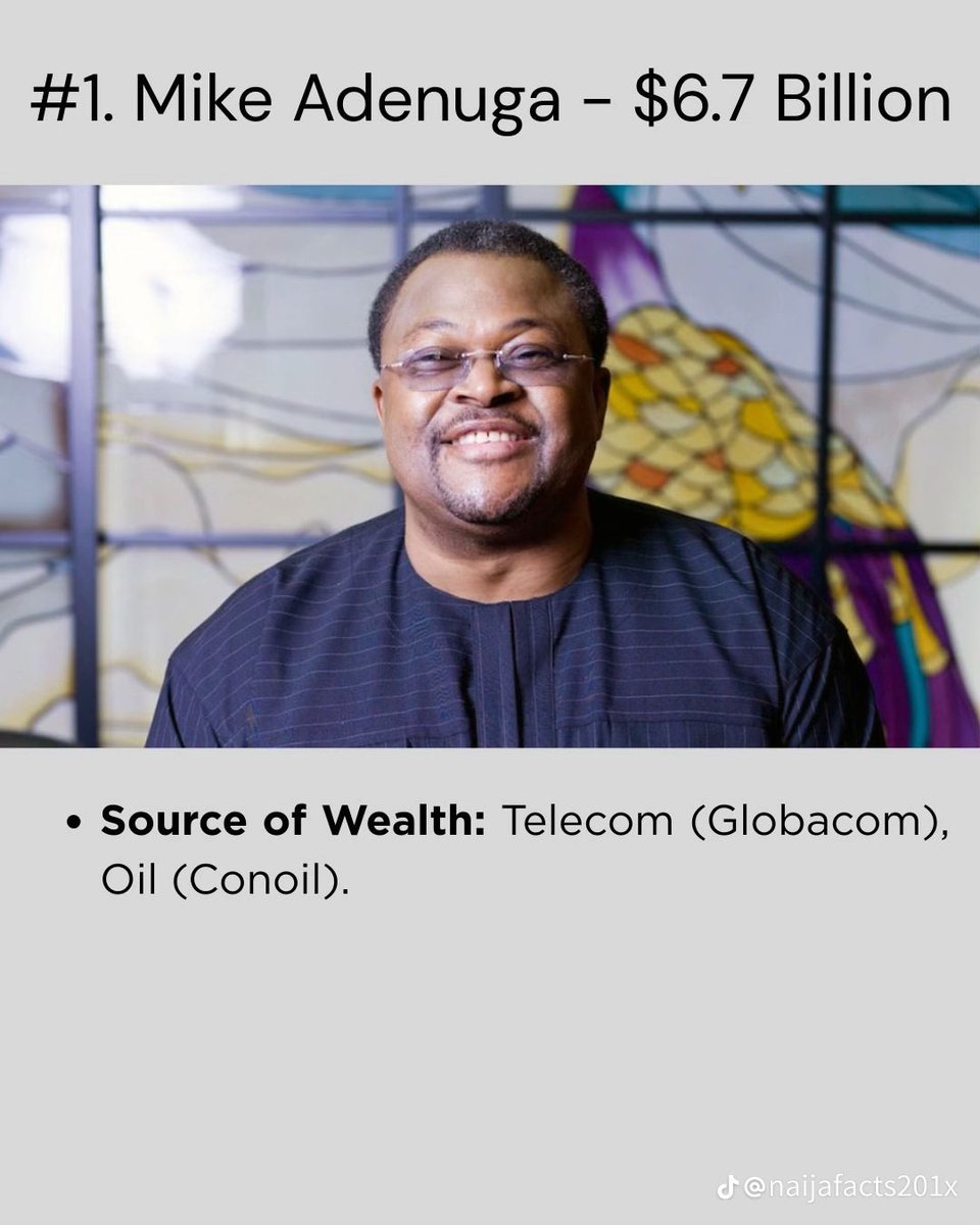 TaoFeek182's tweet image. Top 10 richest people from Ogun State 🇳🇬 (2026)

1. Mike Adenuga — $6.7 Billion (Ijebu ode)

2. Adebayo Ogunlesi — $2.3 Billion (Sagamu)

3. Kessington Adebutu — $1.1 Billion (Iperu Remo)