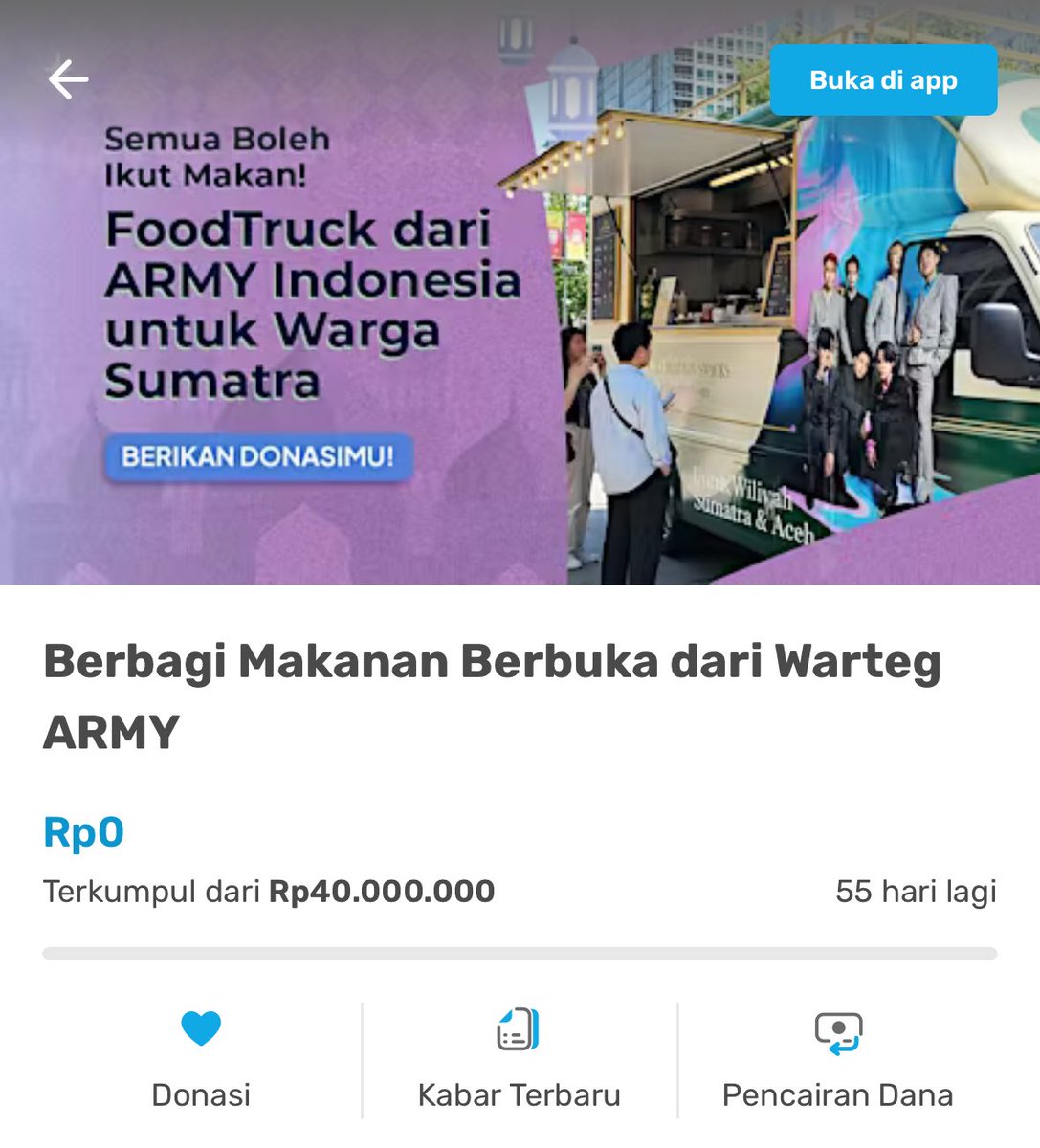 ARMY Indonesia memilih berbagi di bulan Ramadhan. Membuka warteg gratis di lokasi bencana dan daerah miskin ekstrem, agar tak ada yang berpuasa tanpa harapan. Mari bersama hadirkan satu piring kebaikan bersama <a href="/kitabisacom/">Kitabisa - Aplikasi Warga Bantu Warga</a> &amp; Army id
kitabisa.com/WARTEGfromARMY

#BTSComeback2026 #BTS