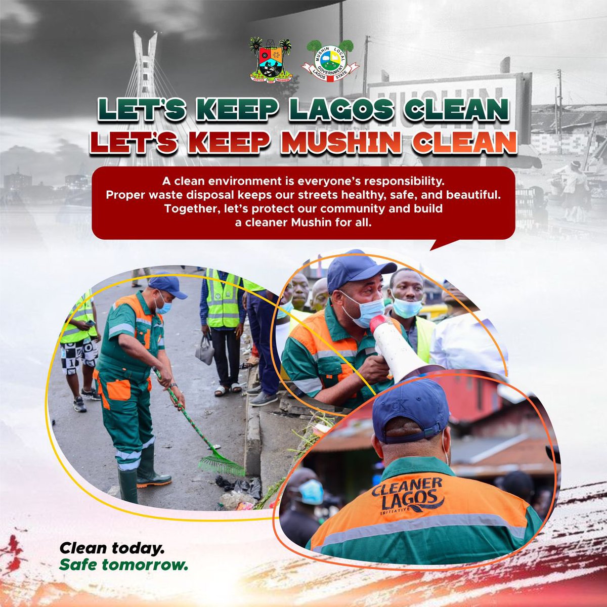 TunbosunAruwe's tweet photo. LET’S KEEP LAGOS CLEAN,
LET’S KEEP MUSHIN CLEAN,

Clean today, Safe Tomorrow 

@officialABAT 
@jidesanwoolu 
@aonanuga1956 
@RemiTinubu 
@JokeSanwoolu 
@Mr_JAGs 
@KashimSM 
@followlasg 
@PBATMediaCentre https://t.co/xKJmAvw2x2