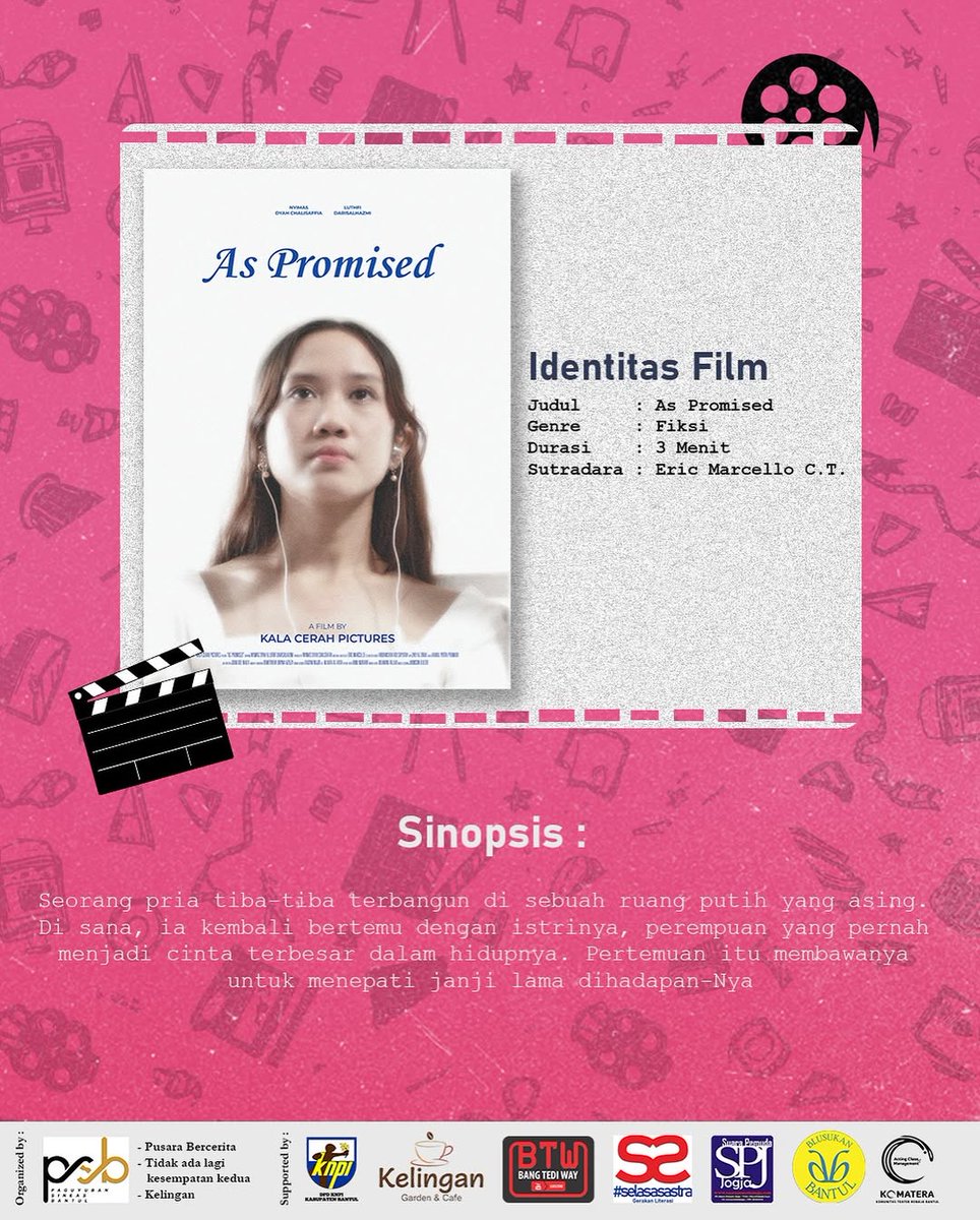 Edisi bulan Februari #selasasinema menghadirkan film-film tentang ketulusan, kebersamaan dan kesempatan.

🗓️ Selasa, 10 Februari 2026
🕡 18.30 WIB (Open Gate)
📍 Kelingan Garden &amp; Cafe , Bejen, Bantul, Bantul