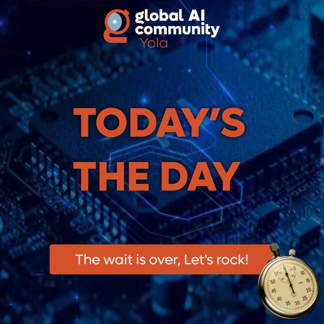 GlobalaiYola's tweet photo. Today is the day! 🎉
The wait is finally over.

Let’s come together to have fun, network, learn, and grow.
Big ideas, great people, and powerful conversations await.

See you at the event! 🚀
#GlobalAIYola #Tech #Globalaicommunity #FromUsersToBuilders #innovations https://t.co/WLJQzgVIXa