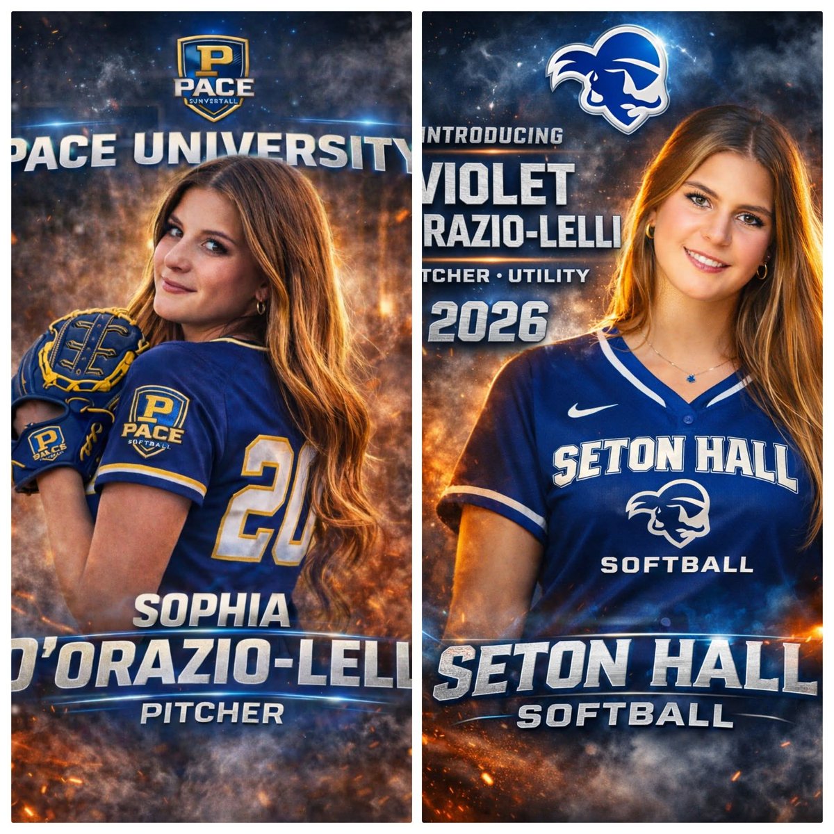 d_lelli's tweet photo. A year later..Sophie about to start her 1st season with Pace University..and I am heading to the Big East next year! https://t.co/26ZpnW1o4p