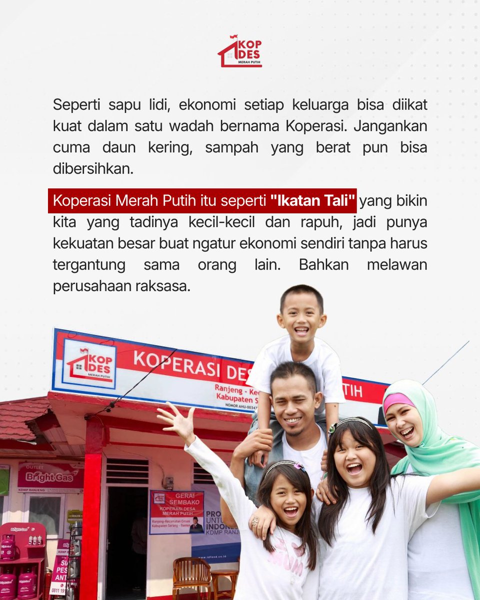 Koperasidesamp's tweet photo. Ekonomi kita itu ibarat sapu lidi, harus bersatu agar kuat dan kokoh. https://t.co/KWIj5pT6D5