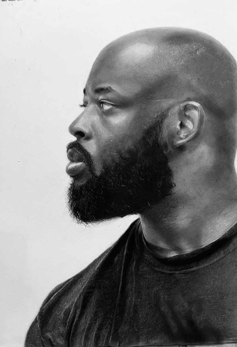 This piece took me 50hours to draw. Share and retweet. 
Charcoal and graphite on paper