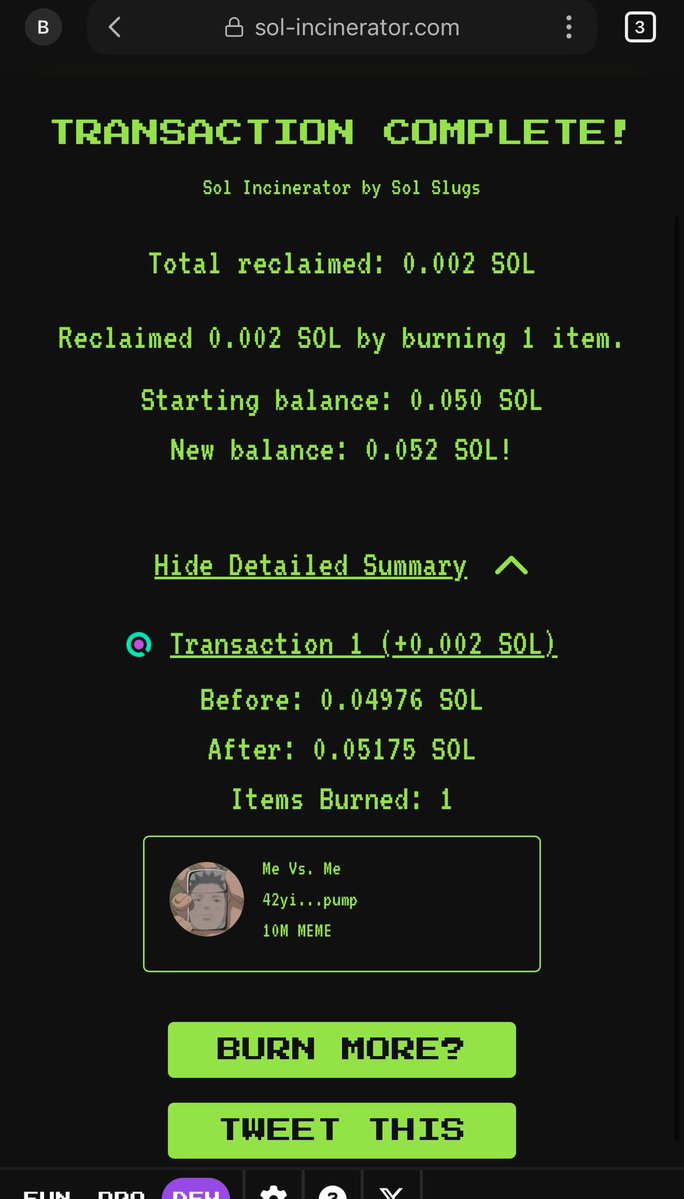 Str8tSol's tweet image. Another 1% burned 🔥

10.2% Total Supply Burned 🔥🔥🔥

Me vs. Me

$MEME

42yiTyksP9QtWQwBqmwM1wZhyjaPNiv78YLKEyhLpump