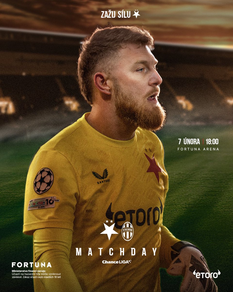 DNES HRAJE SLAVIE, JAK TO KRÁSNĚ ZNÍ! ✨ #sksmbl 

🏆 21. kolo Chance Ligy 
🆚 FK Mladá Boleslav
🏟️ Fortuna Arena
🕕 18:00
📺 Oneplay Sport
🎟️ slavia.cz/SKSMLB
ℹ️ slavia.cz/article/23883