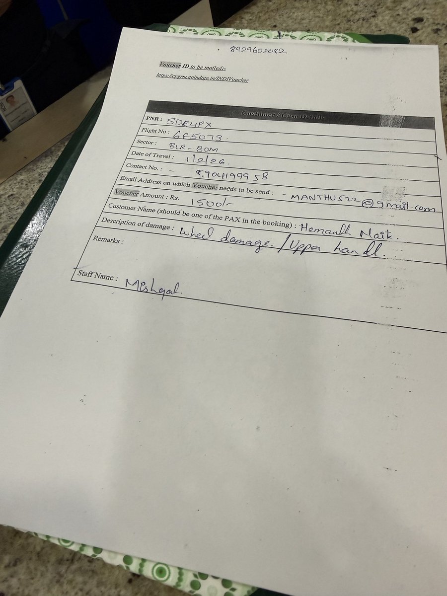 hemanth522's tweet photo. I reported the same to your staff in Mumbai. They said they couldn’t help but offered me a voucher, which I need to use for future IndiGo bookings. https://t.co/Zutv4XLZJl