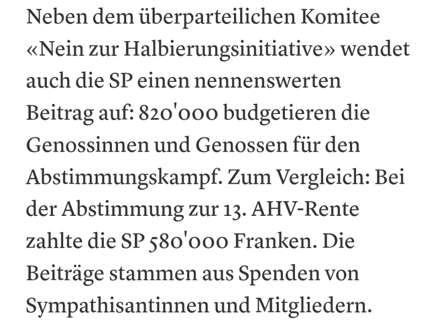 Die <a href="/spschweiz/">SP Schweiz</a> wendet im Kampf für den Erhalt ihres geliebten Parteifunk #SRG 50%! Mehr Geld auf als für die 13.AHV! Hier sieht man was den linken wichtiger ist, das Volk oder ihren linksfunk. Krass.

Auch deshalb, JA am 8.3 <a href="/SRGInitiative/">SRG-Initiative</a>