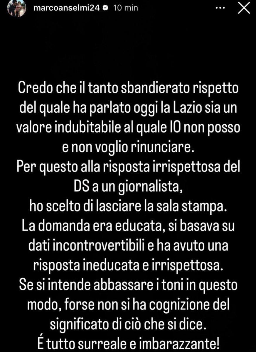 Siate Tutti #Giornalisti Seri come #NiccolóFaccini e #MarcoAnselmi !
<a href="/CorSport/">Corriere dello Sport</a> <a href="/Gazzetta_it/">La Gazzetta dello Sport</a> <a href="/tuttosport/">Tuttosport</a> <a href="/sportmediaset/">SportMediaset</a> <a href="/SkySport/">skysport</a> <a href="/RaiSport/">RaiSport</a> <a href="/DAZN_IT/">DAZN Italia</a> <a href="/tvdellosport/">Sportitalia</a> <a href="/radiosei/">RadioseiLazio</a> <a href="/RadioLaziale/">Radio Laziale</a> <a href="/ilmessaggeroit/">Il Messaggero</a> <a href="/repubblica/">Repubblica</a> <a href="/Corriere/">Corriere della Sera</a> <a href="/fattoquotidiano/">Il Fatto Quotidiano</a> <a href="/ilfoglio_it/">Il Foglio</a> <a href="/ODG_CNOG/">Ordine Nazionale dei Giornalisti</a> <a href="/Giornalisti2_0/">GIORNALISTI 2.0</a>