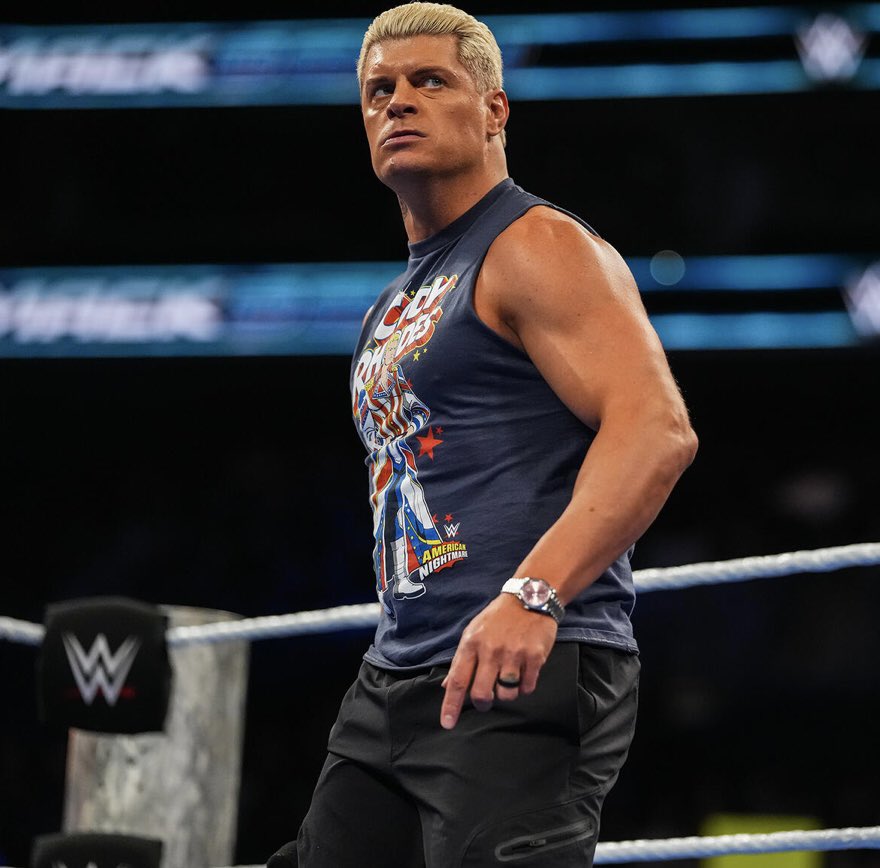 CastagnaTiffany's tweet photo. FRIDAY NIGHT RHODES! 💙🐐

#CodyRhodes #QB1 #Raheem #SmackDown #WWE https://t.co/yAD3AOgE8y